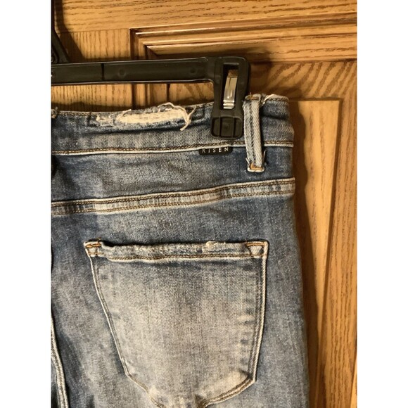 Risen jeans straight distressed denim jeans size 11/30 women's 26.5" inseam - Picture 5 of 5